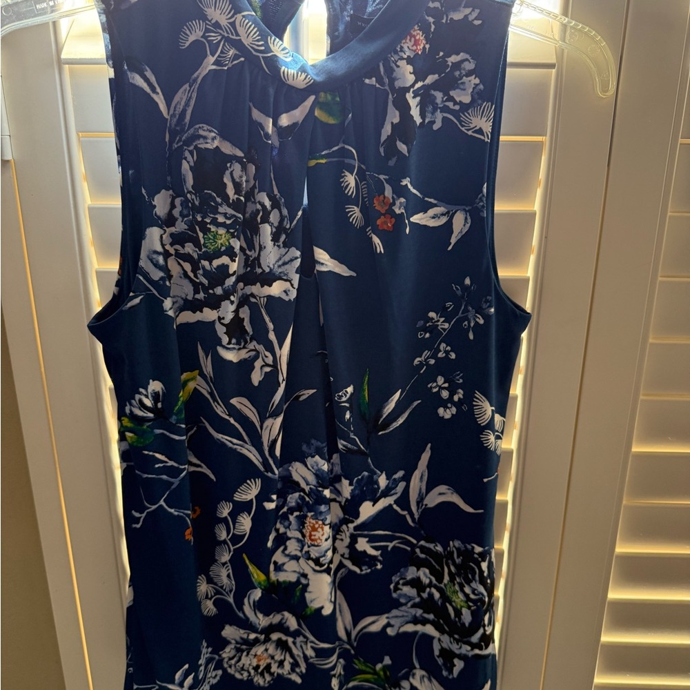 Floral Sleeveless Top - Blue